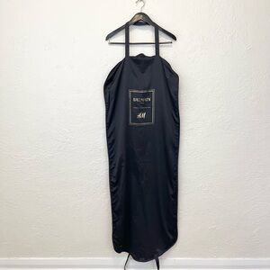 Balmain Paris H&M Garment Dust Bag Travel Black Satin 56x22